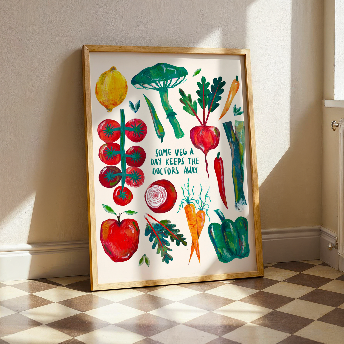 ‘Some Veg A Day Keeps The Doctor Away’ Art Print