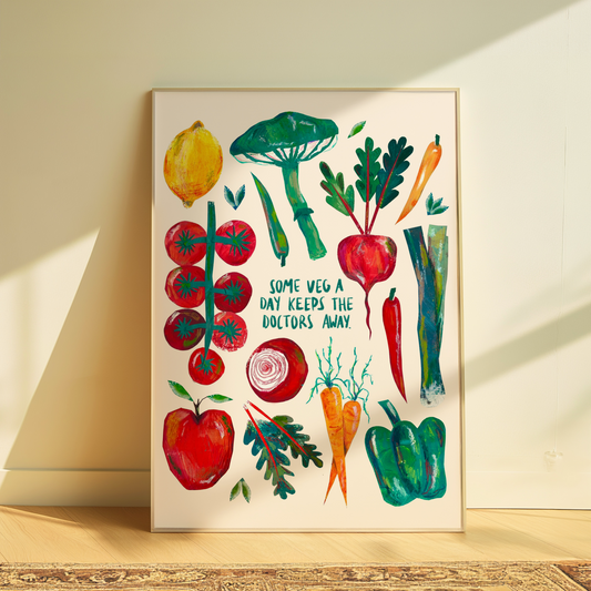 ‘Some Veg A Day Keeps The Doctor Away’ Art Print
