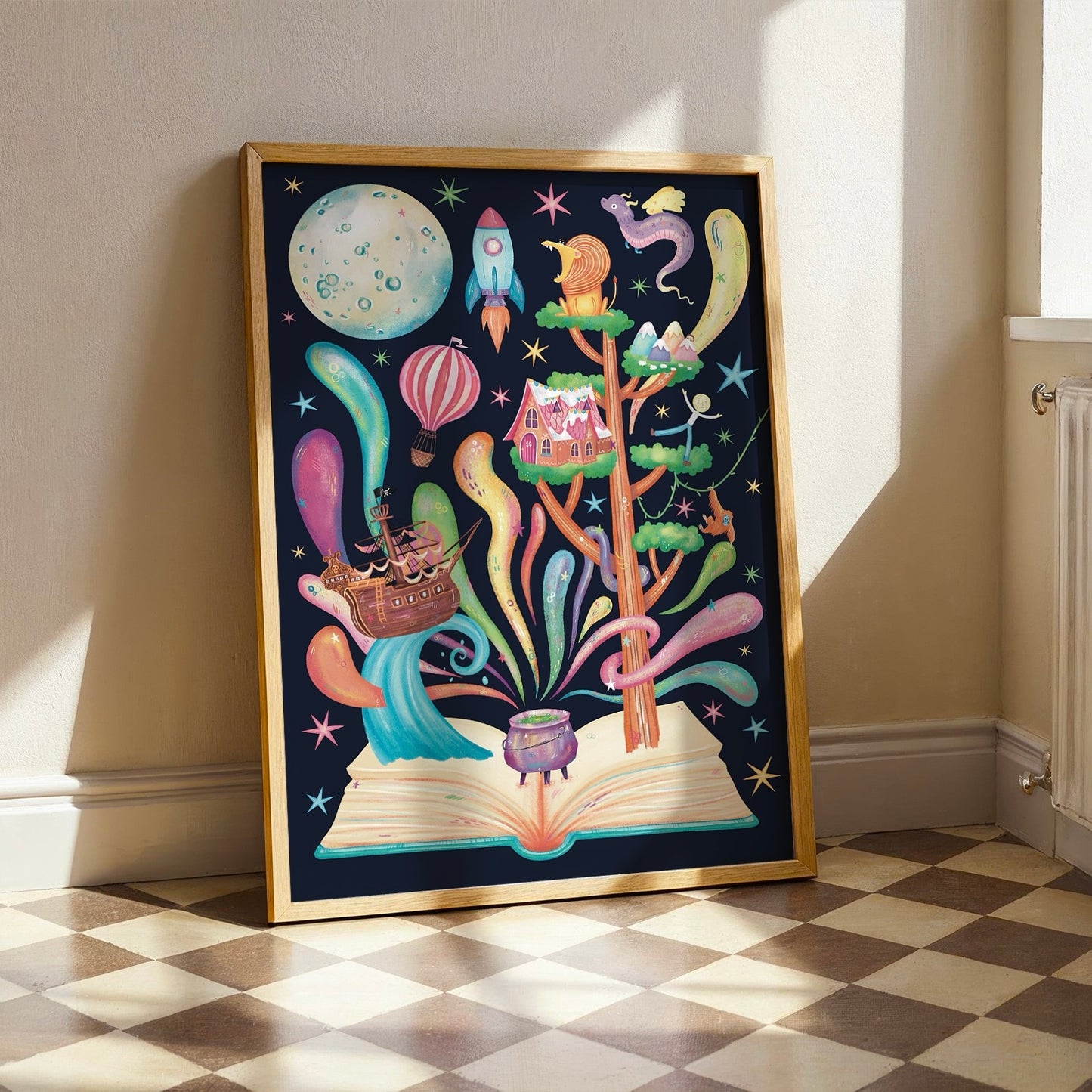 Storybook Night-Time Art Print