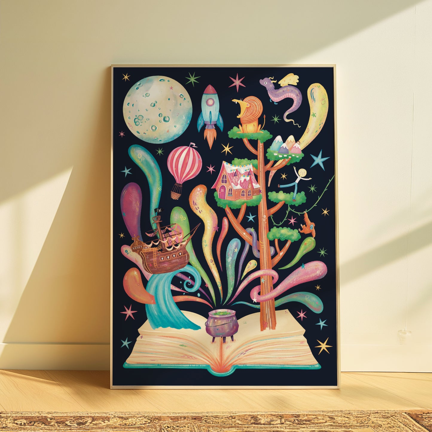 Storybook Night-Time Art Print