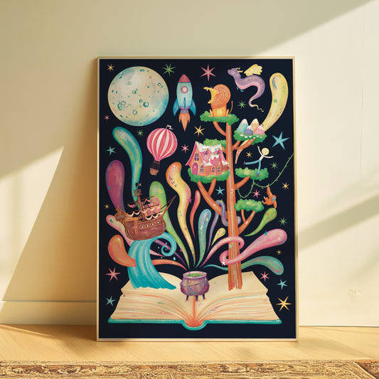 Storybook Night-Time Art Print